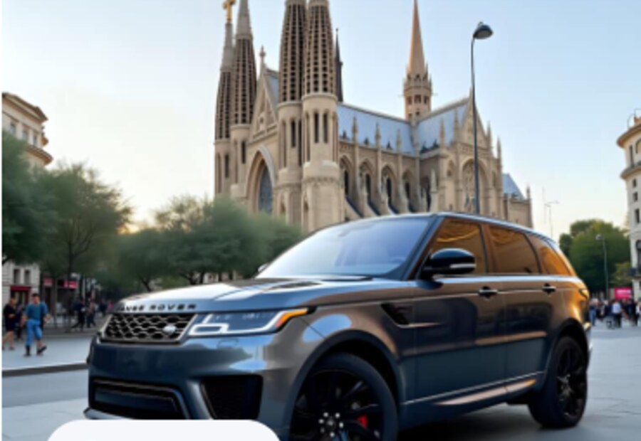 Luxury vehicle route visual for Barcelona